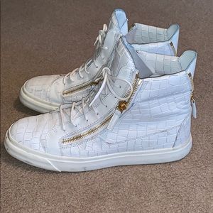 Giuseppe Zanotti Croc Embossed Leather High Tops